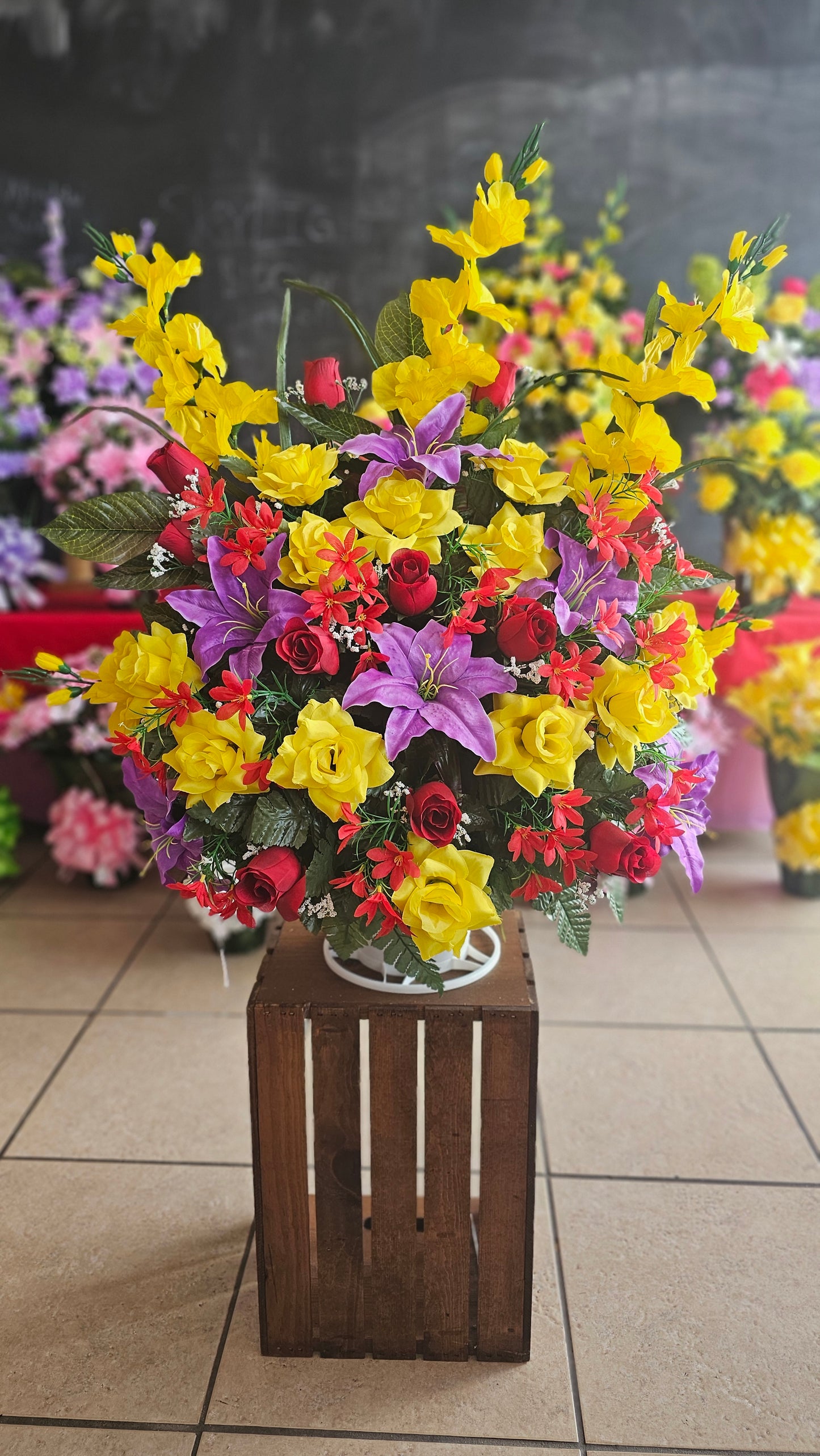 “Heaven’s Garden” in Red & Yellow Arrangement