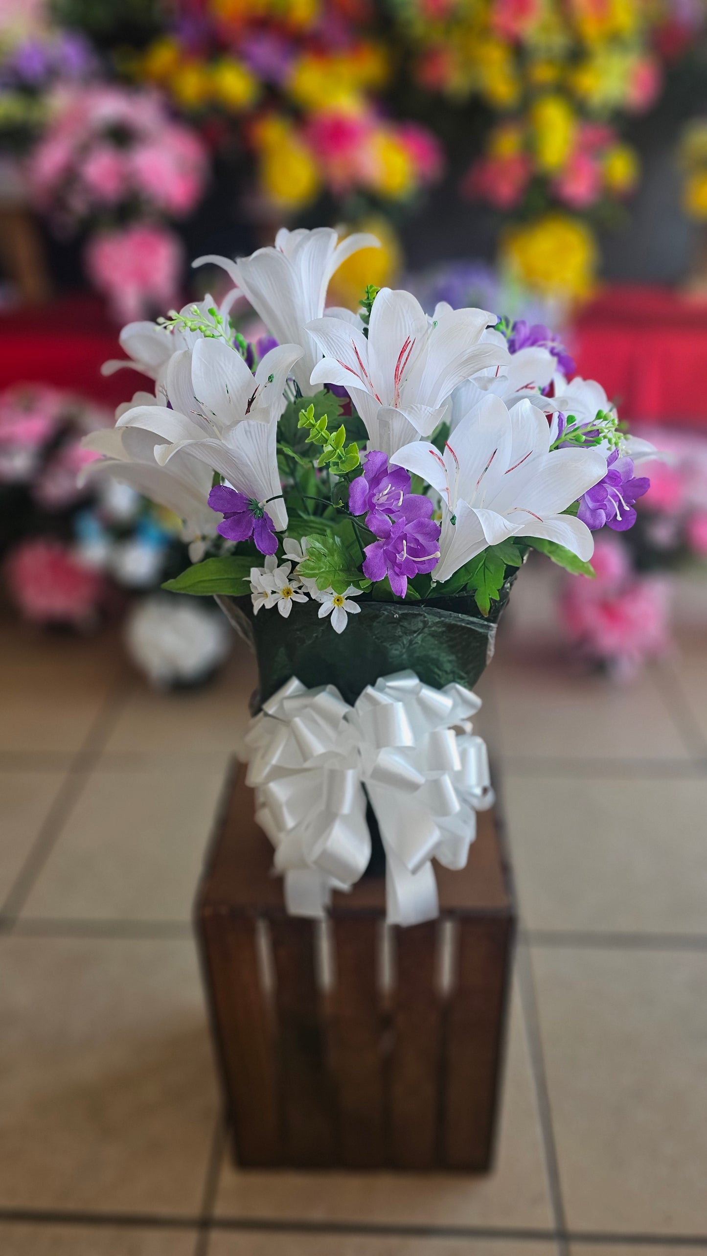 “Heaven’s Whisper” in Purple & White Arrangement