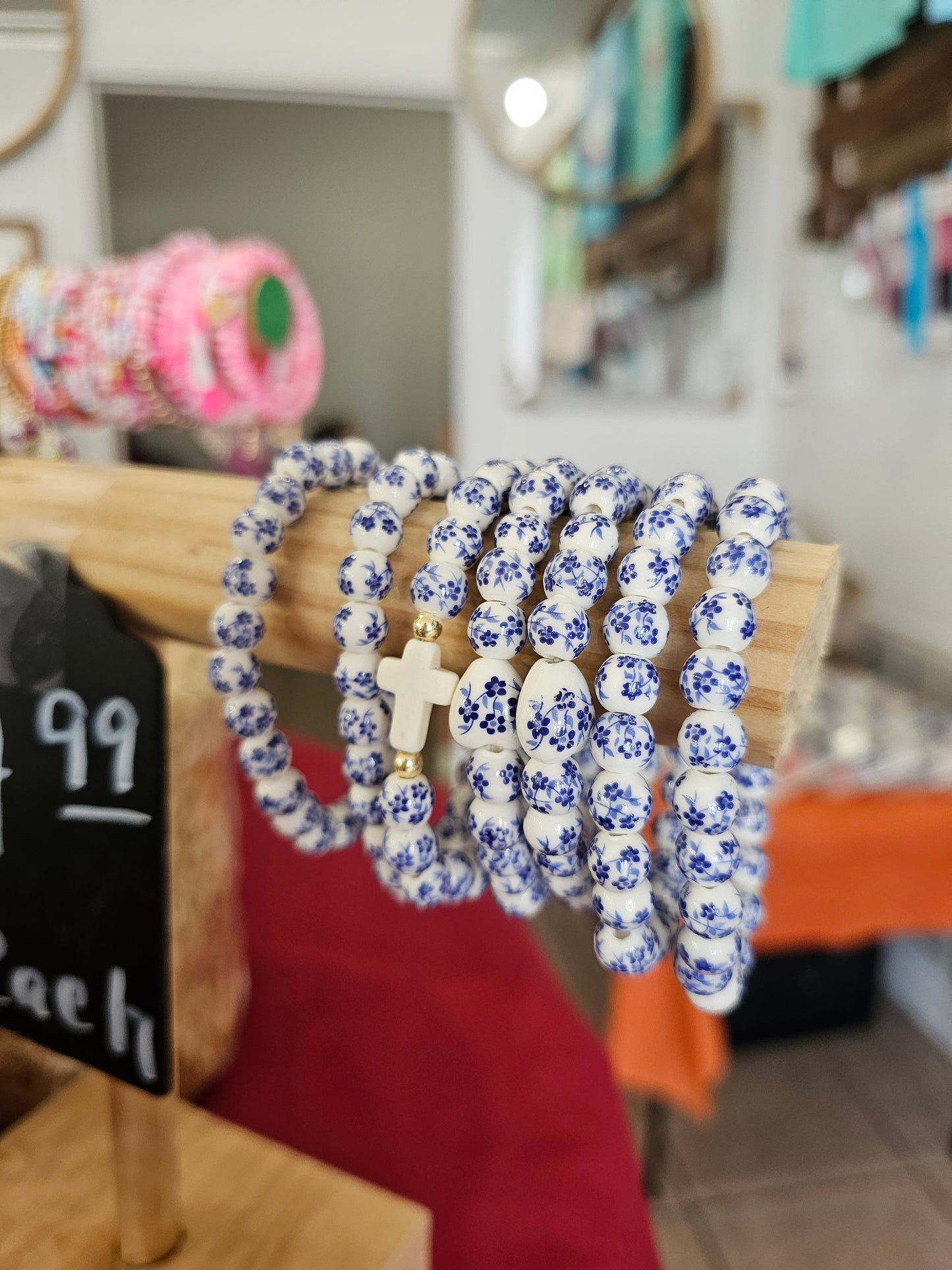 Blue Floral Chinoiserie Bracelet