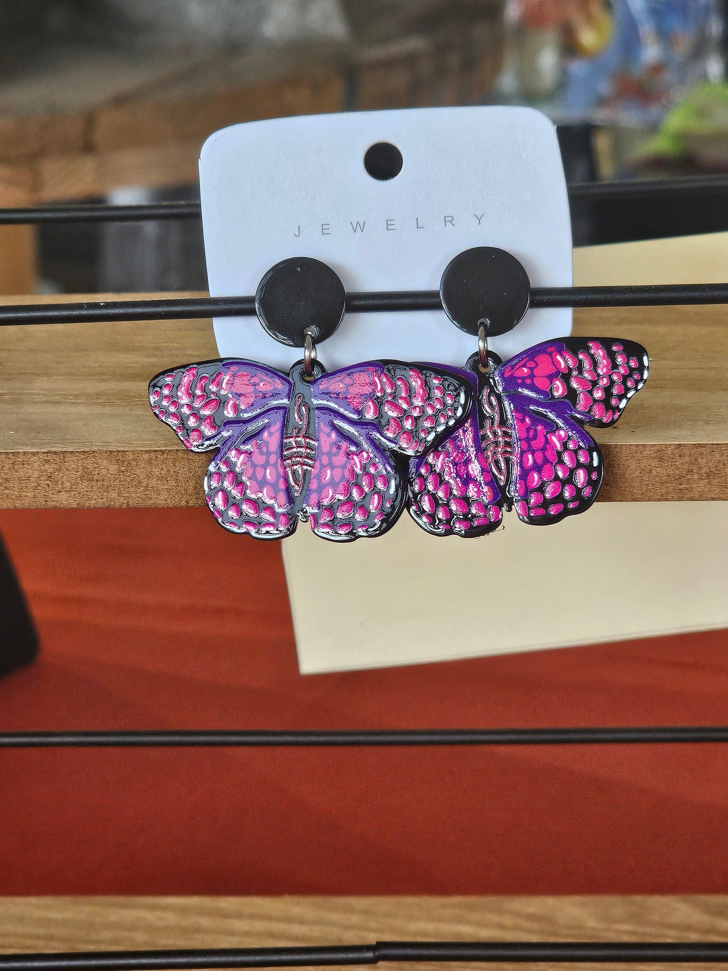 Pink & Purple Butterfly Earrings
