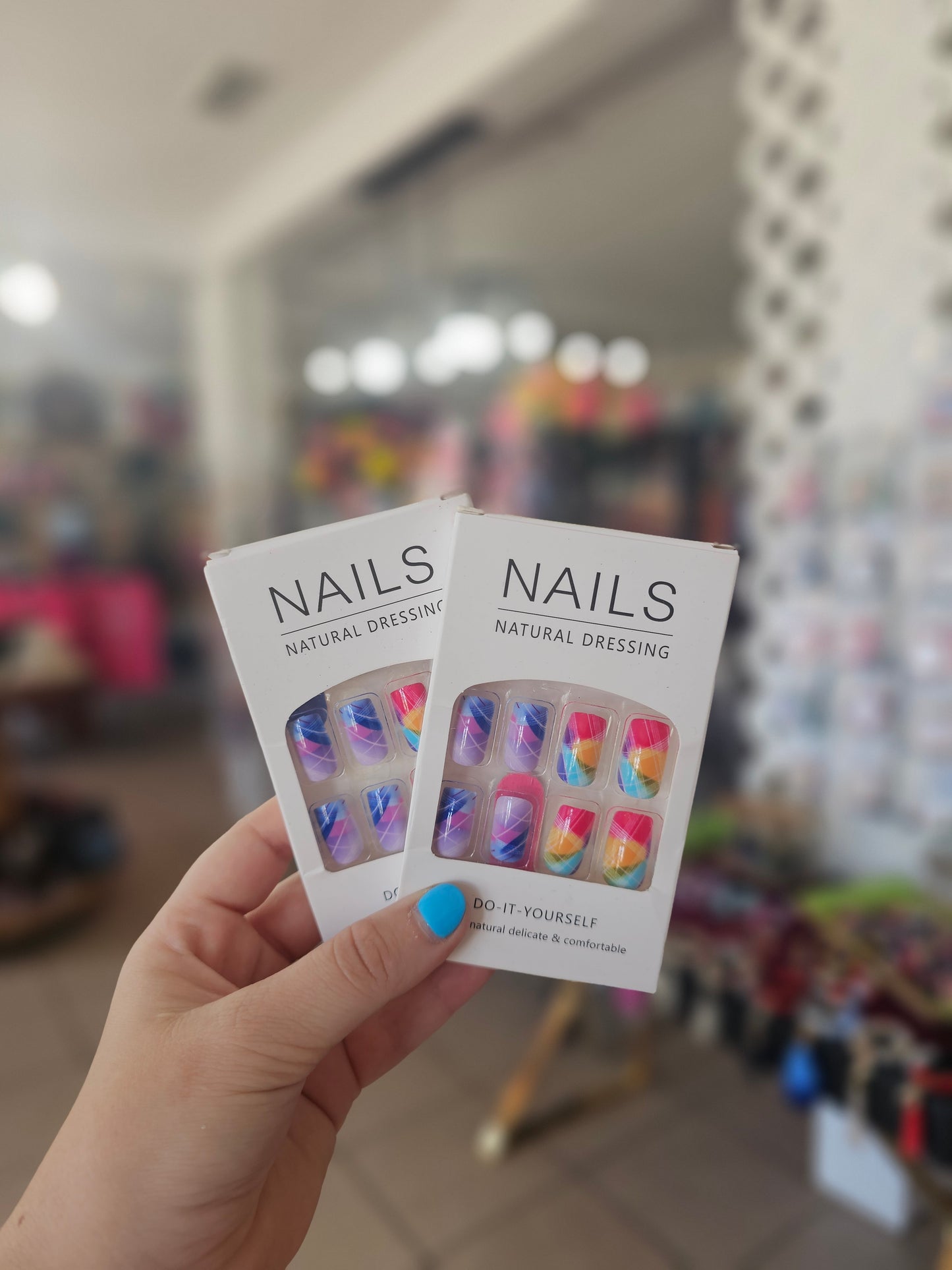 Colorful Plaid Press On Nails