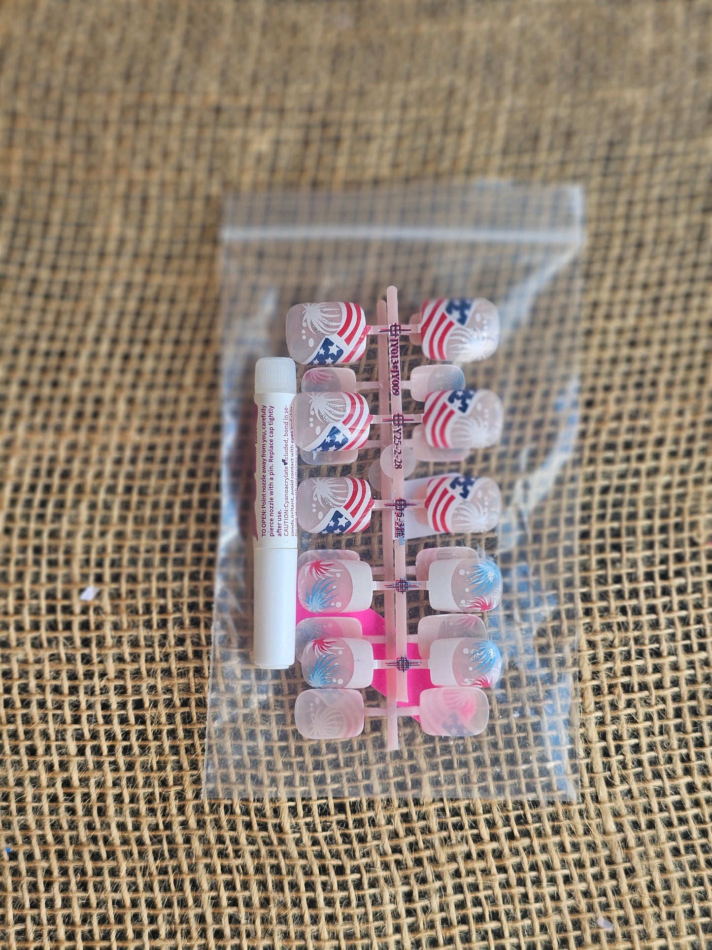 Patriotic Press on Nails