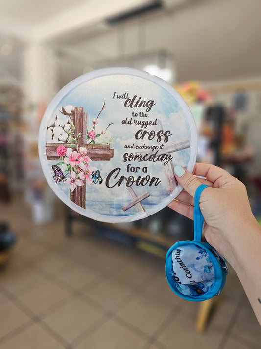 I Will Cling to the Old Rugged Cross Collapsible Fan