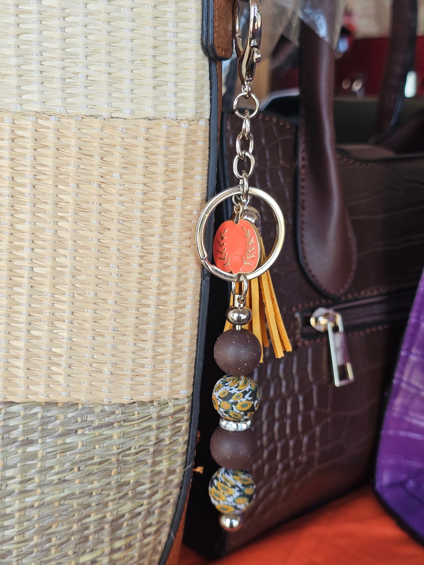 Sunflower Pumpkin Bag Charm