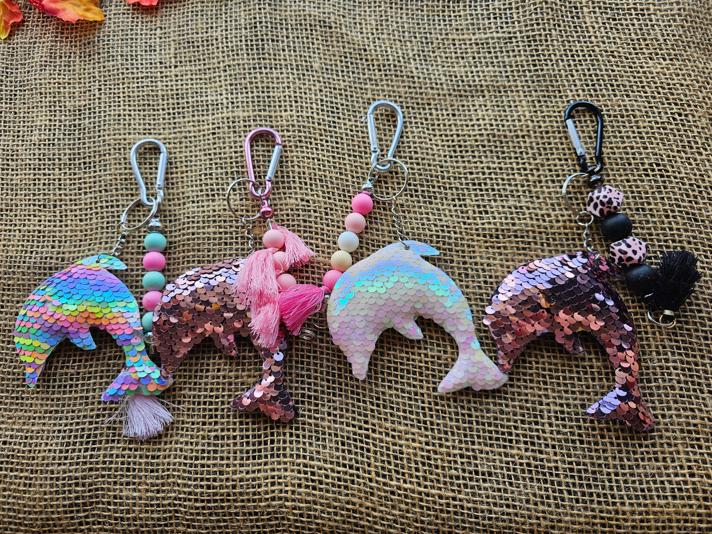 Sequin Dolphin Bag Charm