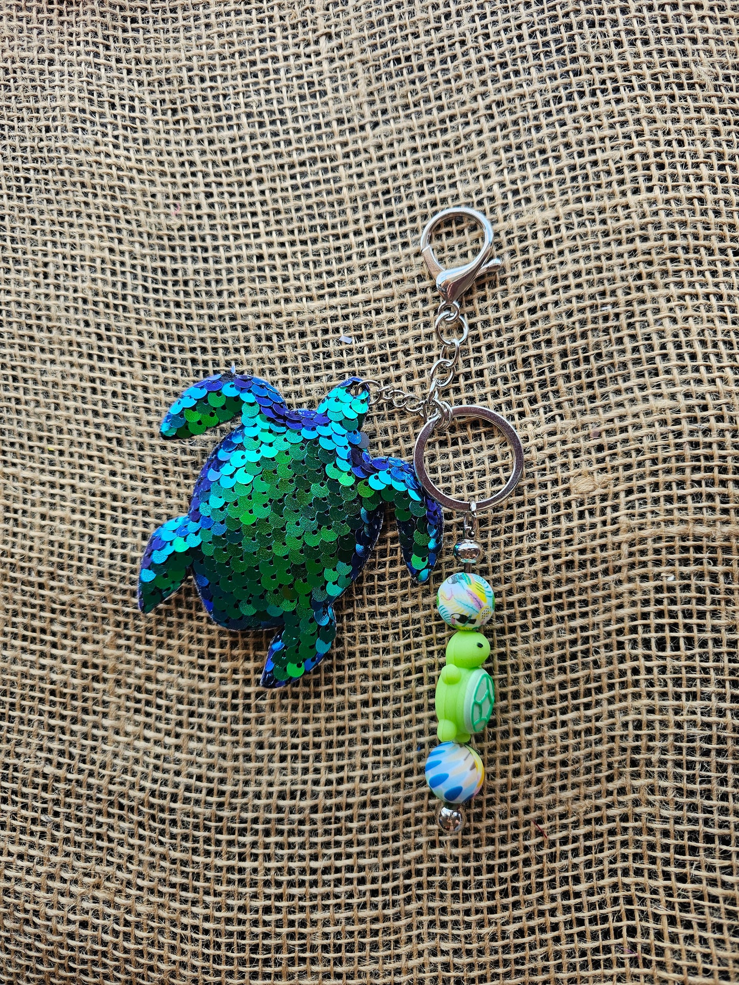 Sequin Sea Turtle Bag Charm