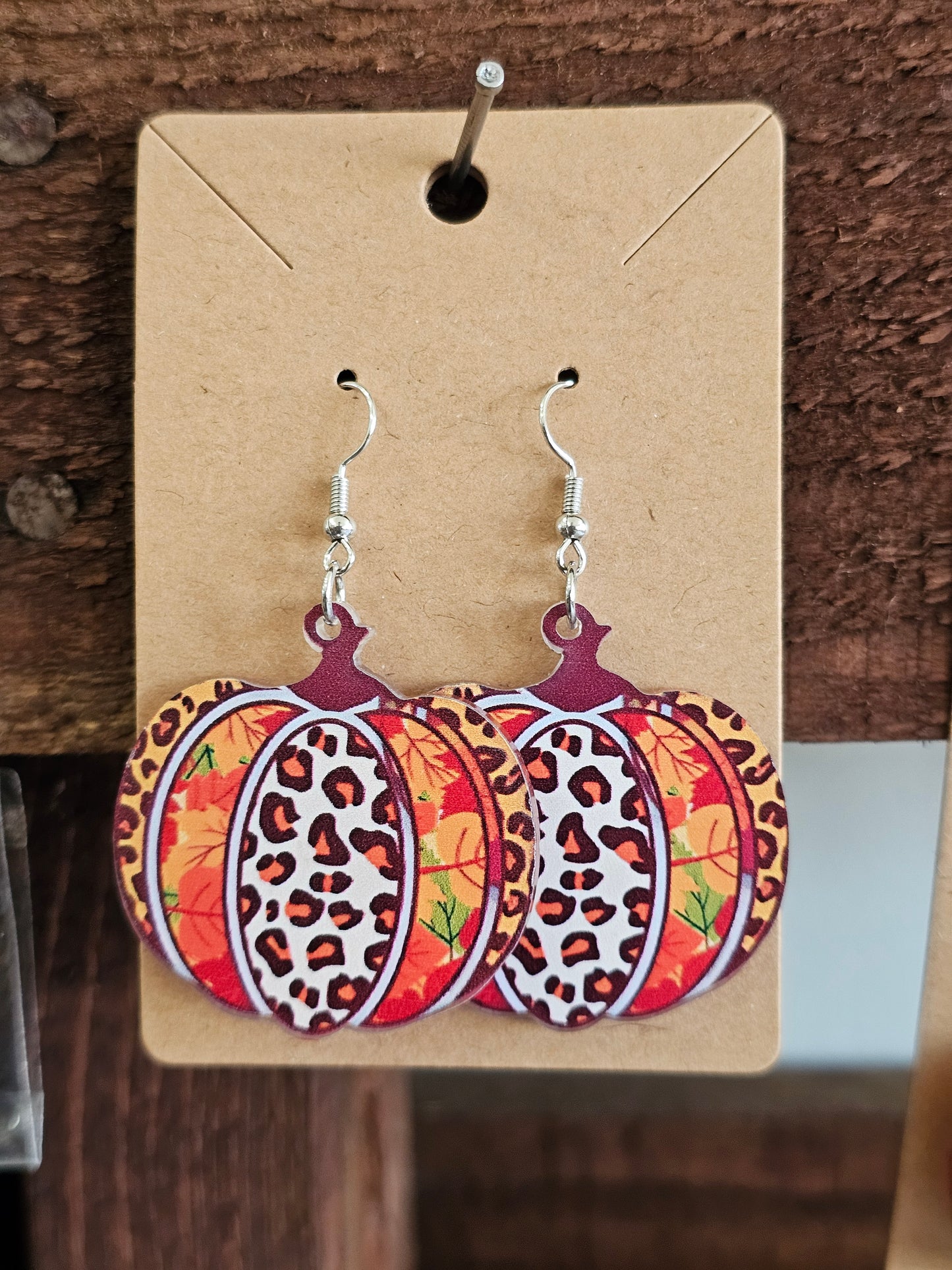 Leopard Pumpkin Earrings