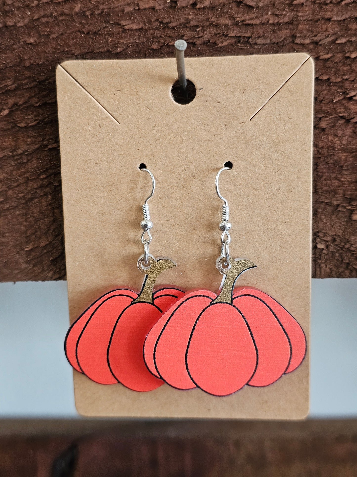 Acrylic Pumpkin Earrings