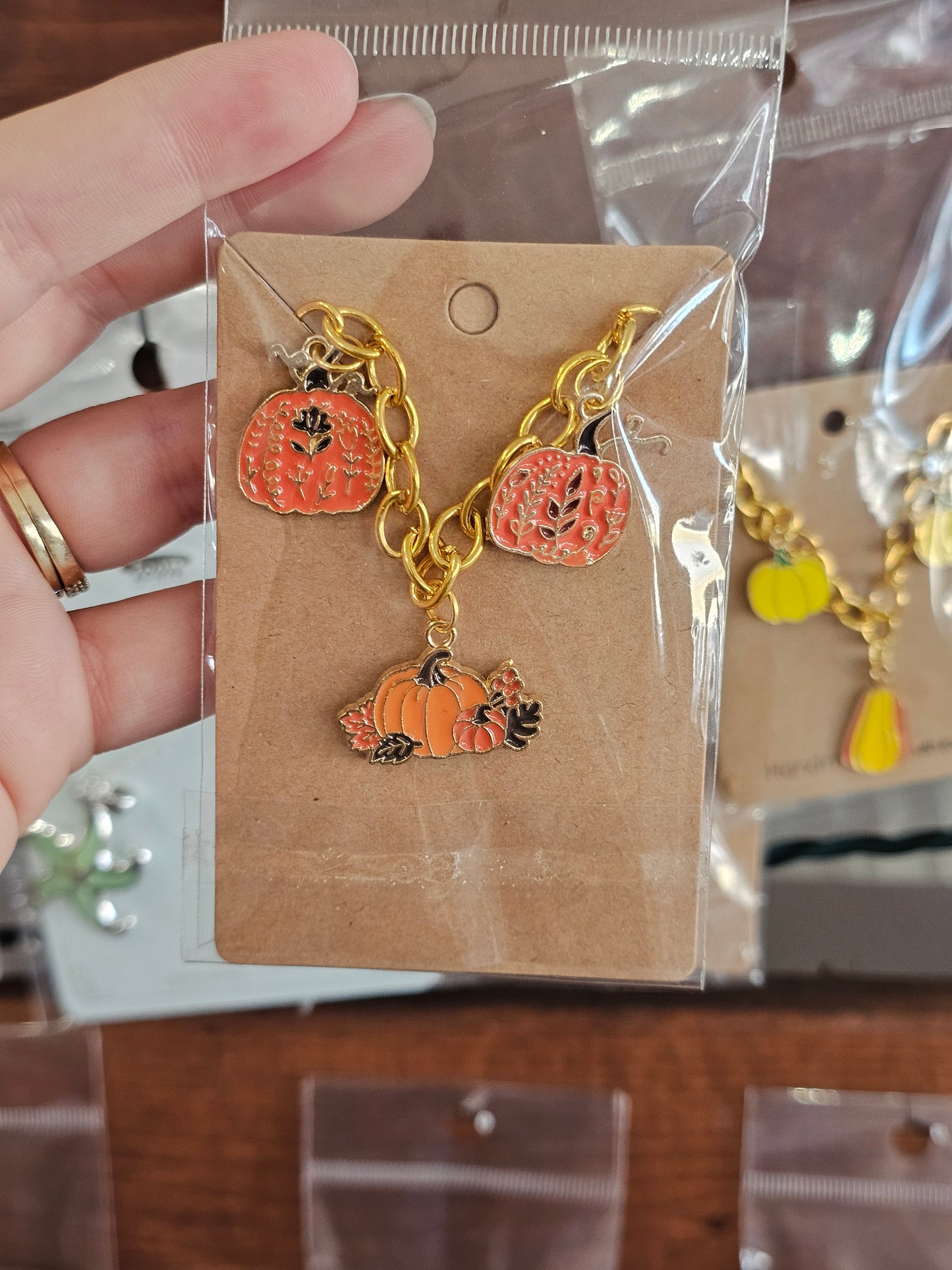 Floral Pumpkin Charm Bracelet