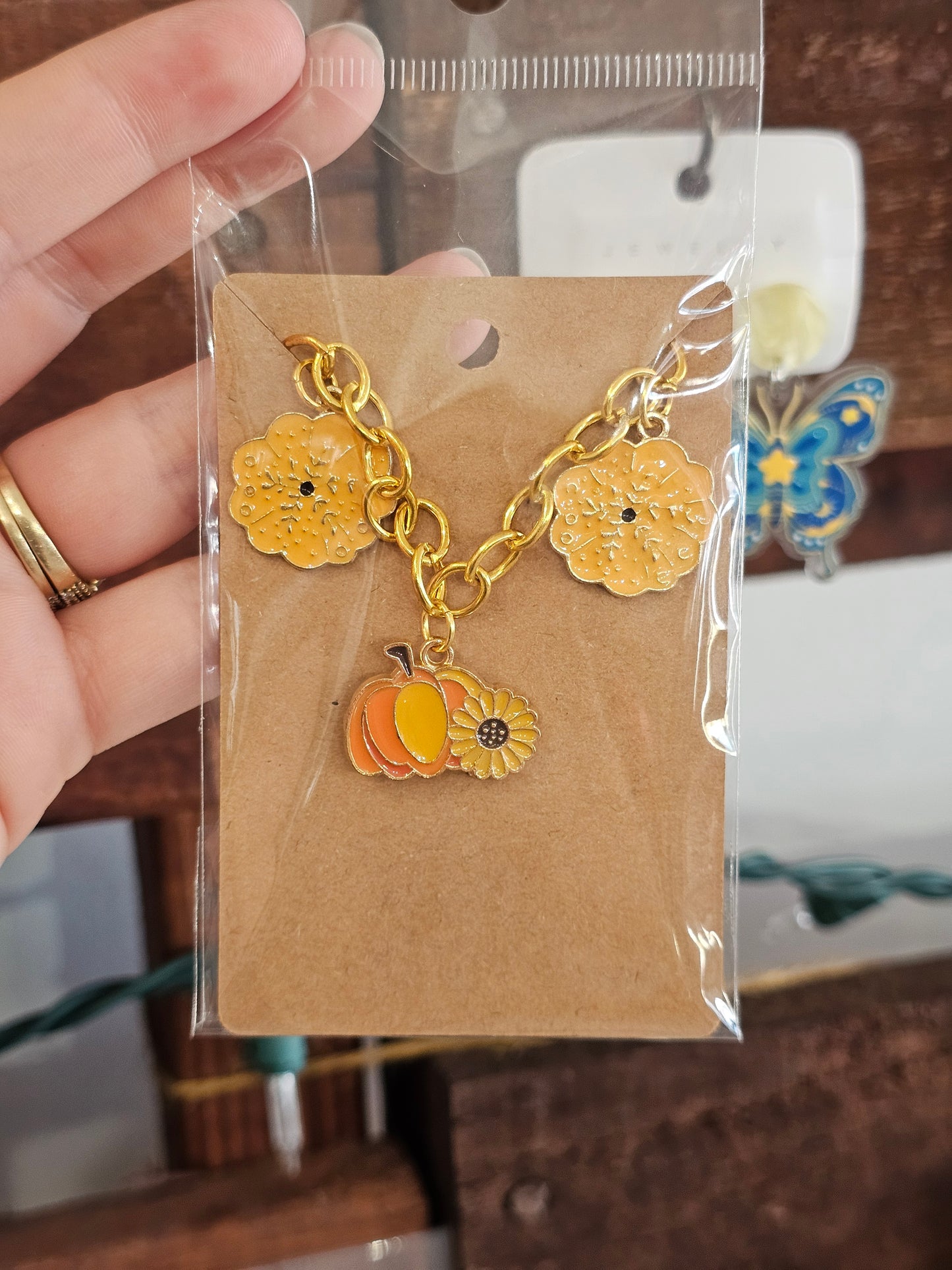 Fall Floral Charm Bracelet