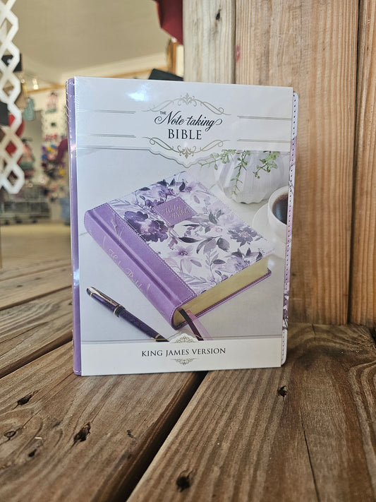 Purple Floral Journaling Bible (Leather) | KJV