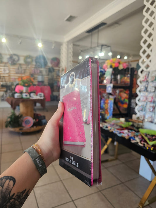 Cherry Pink Gift Bible (Leather) | KJV)