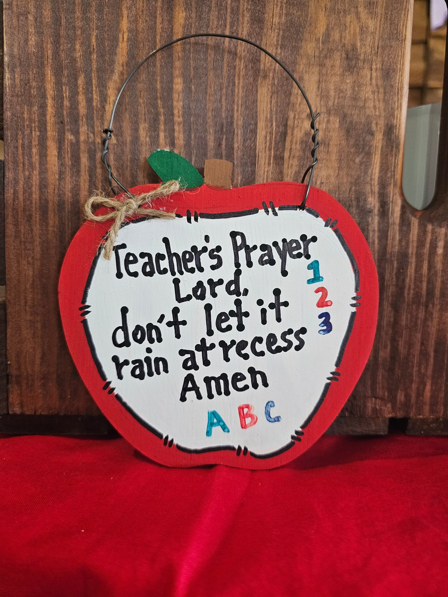 Teacher's Prayer Apple Sign