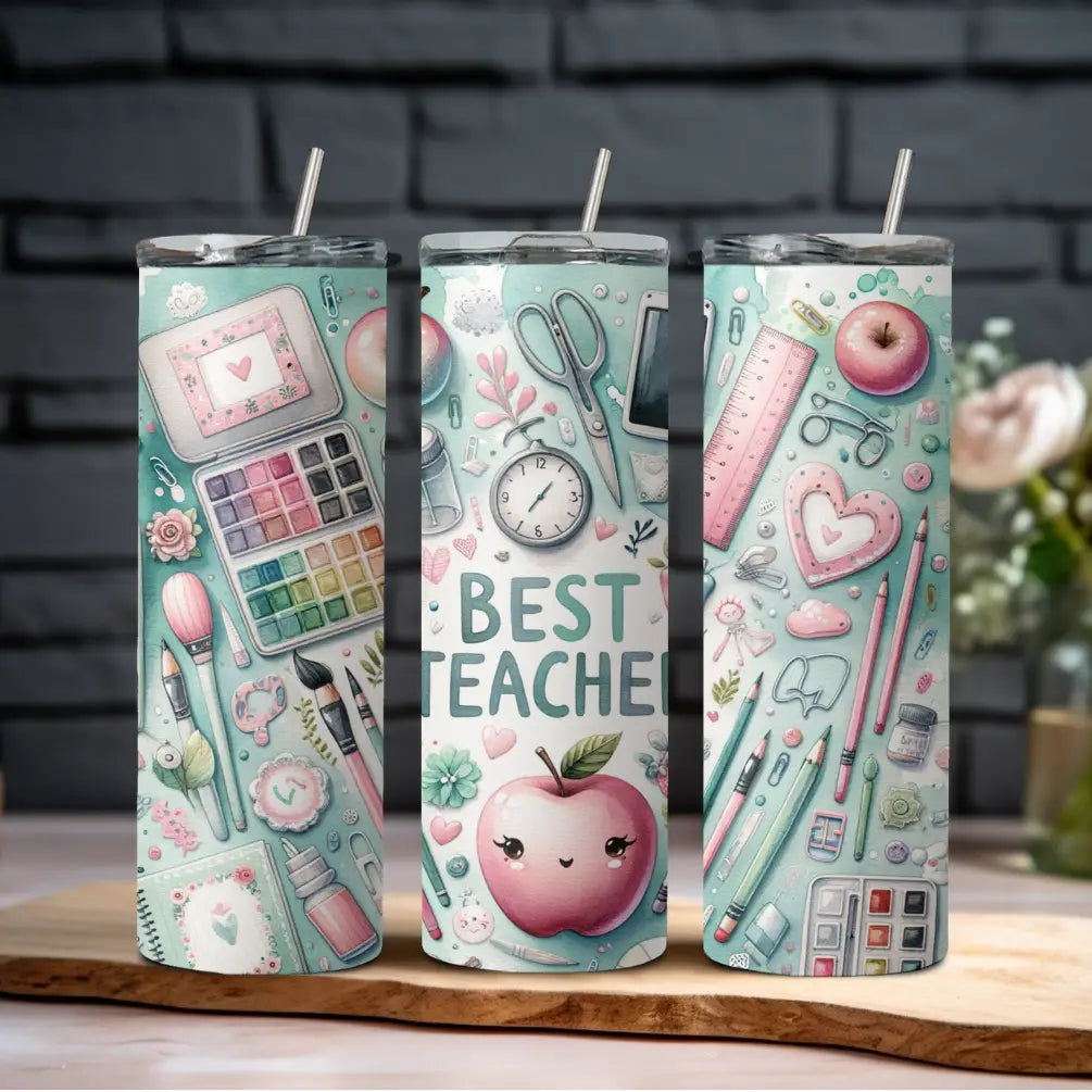 Blue Best Teacher Supplies Tumbler