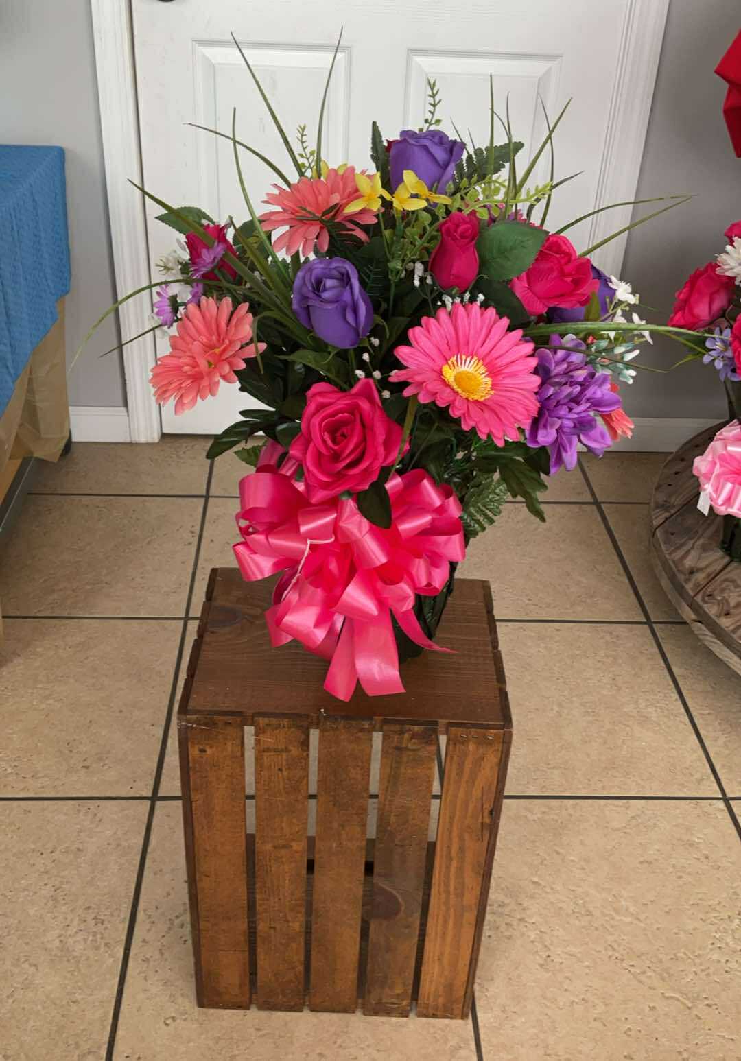 “Spring Promise” in Pink, Purple & Yellow Arrangement