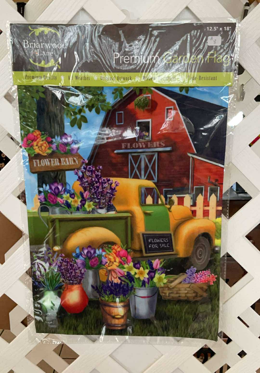 Flower Barn Spring Garden Flag
