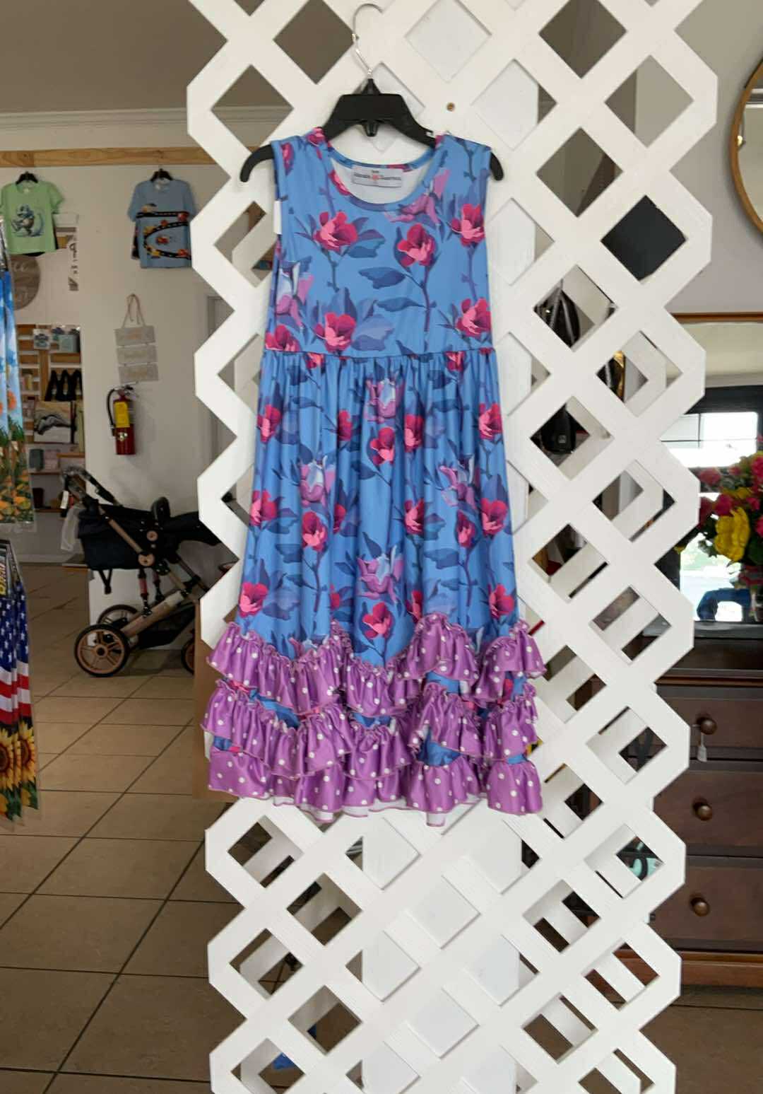 Purple Floral Dress with Ruffles