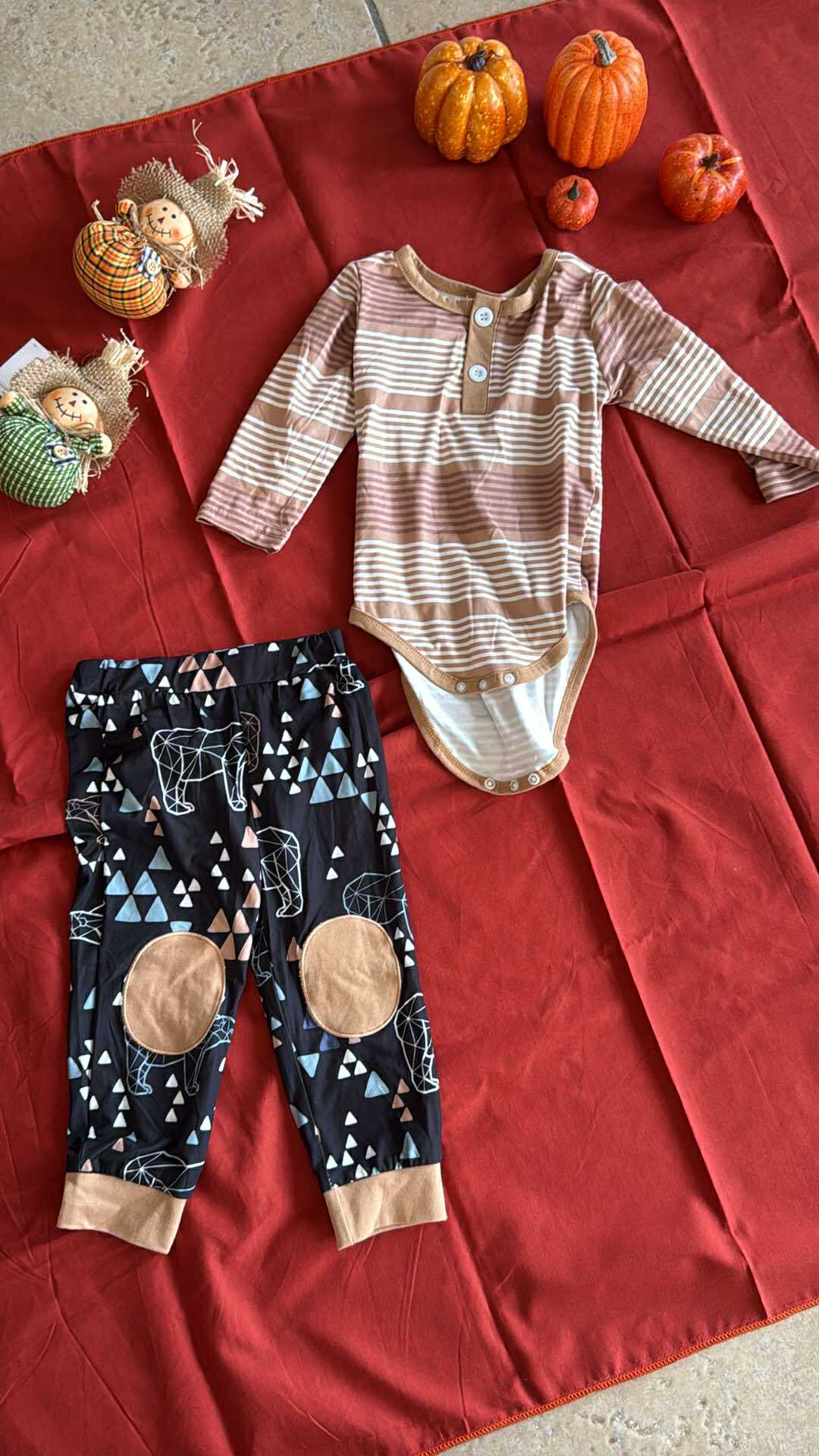 Geo Boho Boy's Onesie Pants Set