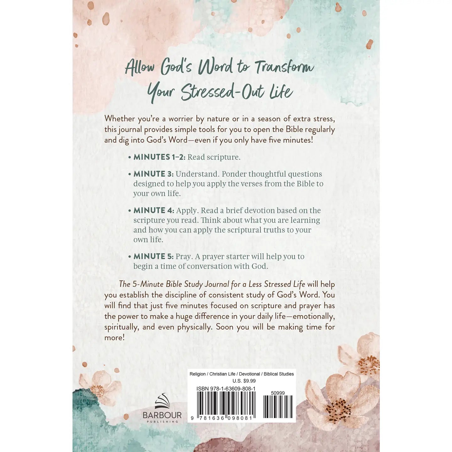 The 5-Minute Bible Study Journal For A Less Stressed Life