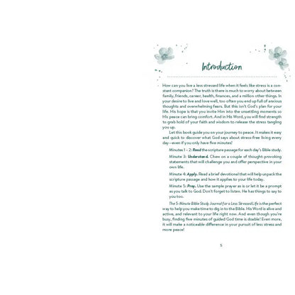 The 5-Minute Bible Study Journal For A Less Stressed Life