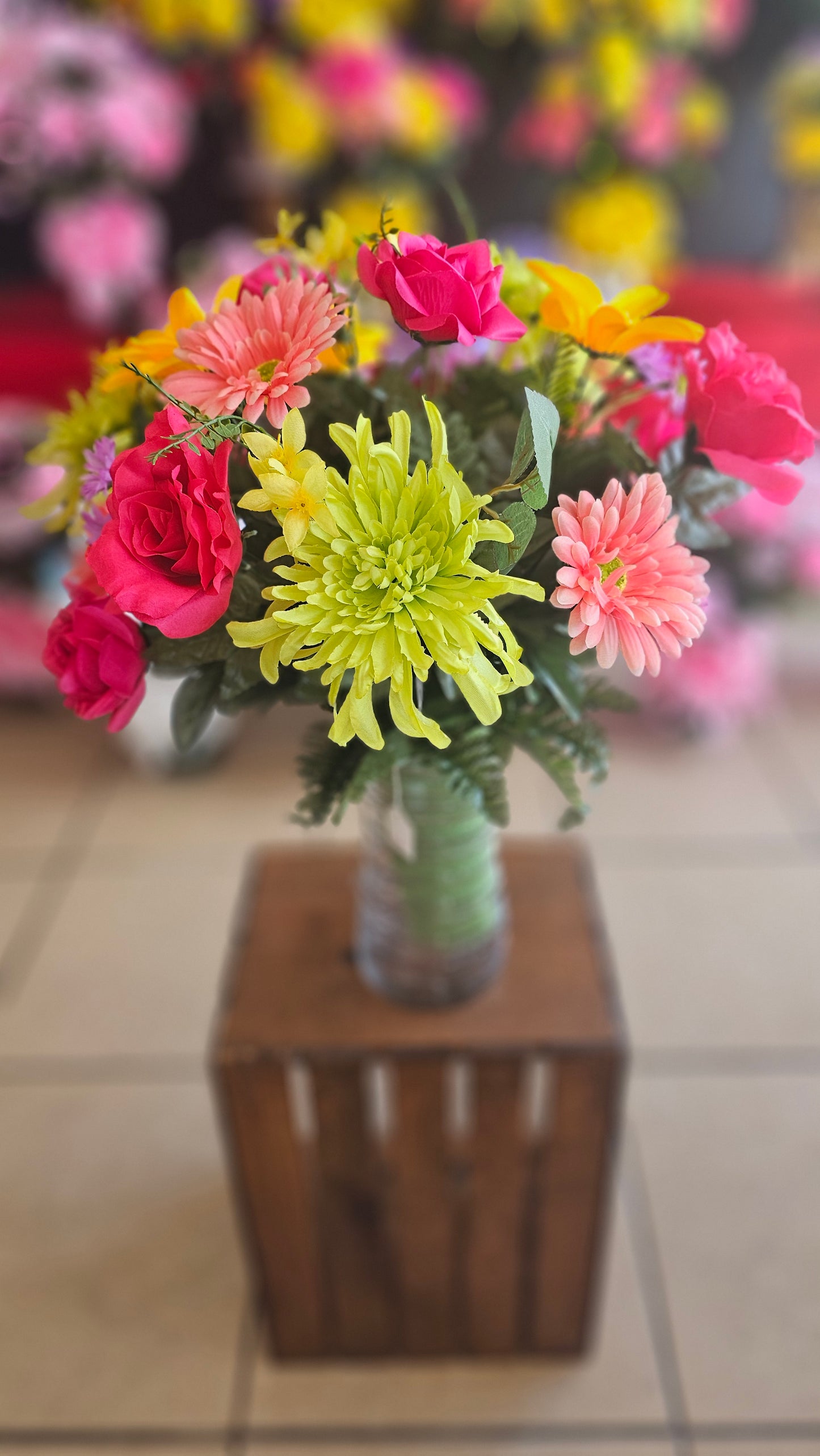 “Morning Joy” in Bright Multi-Color Cone Arrangement