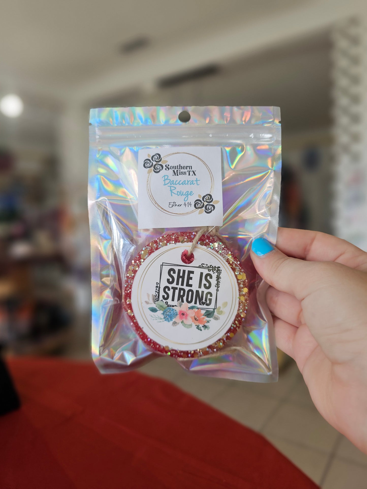 She is Strong Car Freshie | Baccarate Rouge