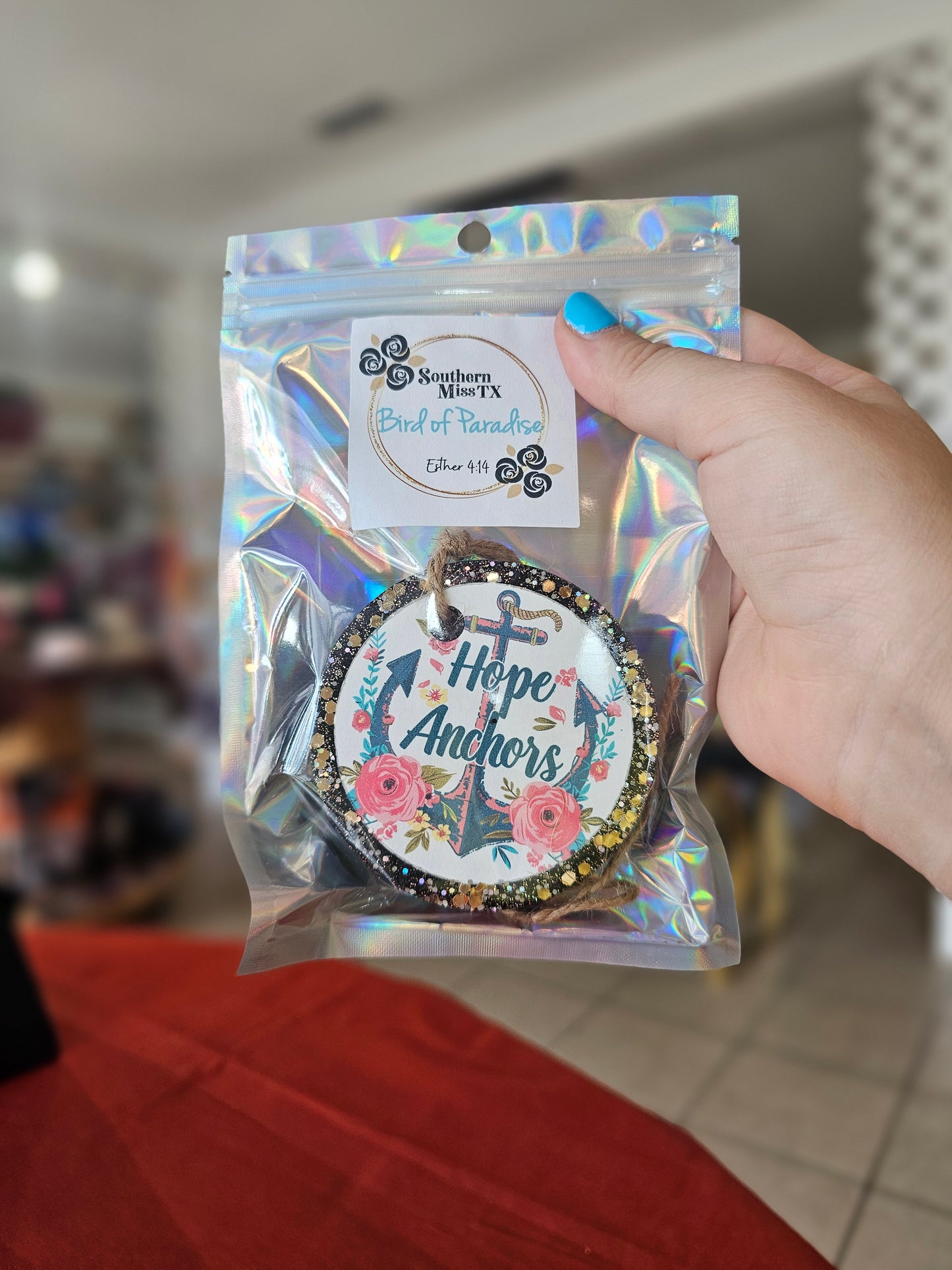 Hope Anchors Car Freshie | Bird of Paradise