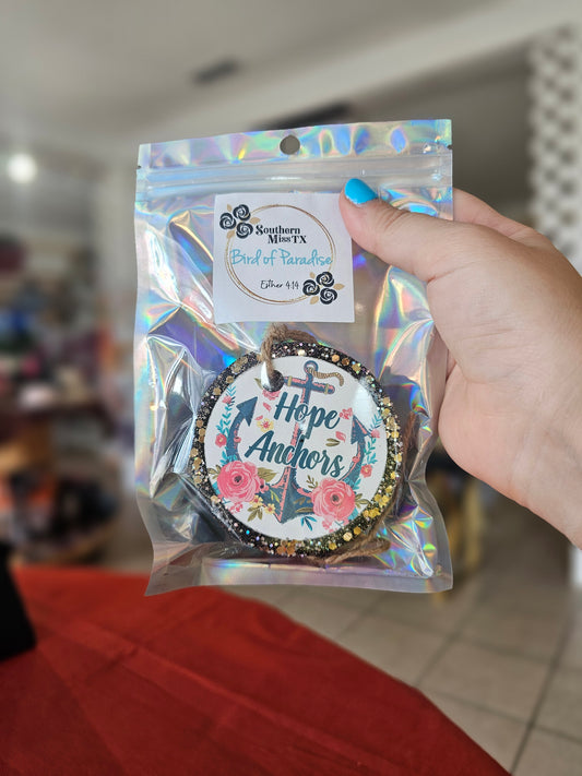 Hope Anchors Car Freshie | Bird of Paradise