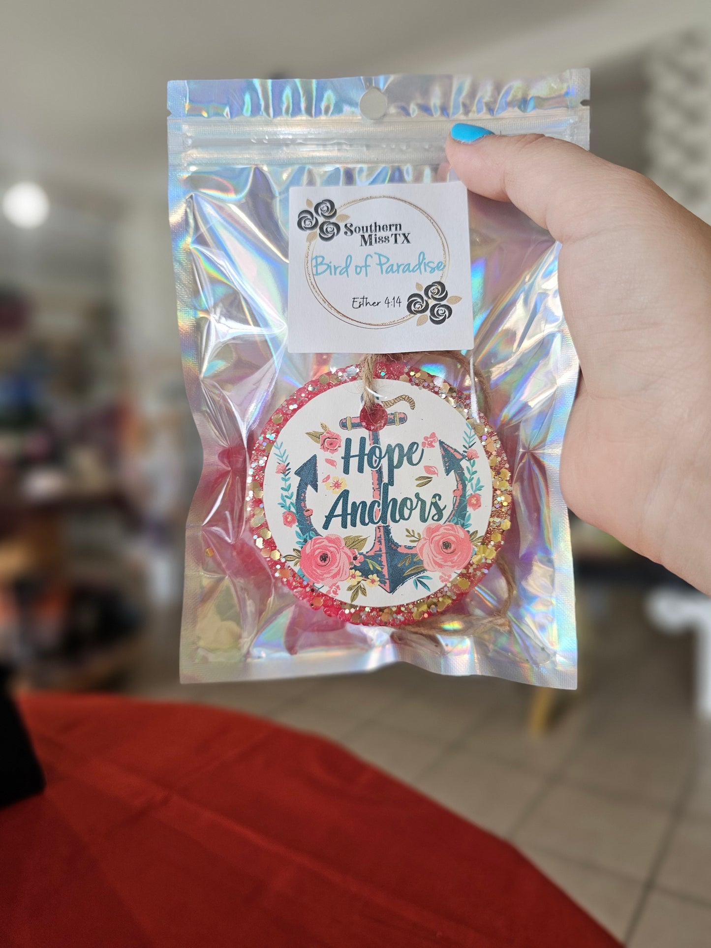 Hope Anchors Car Freshie | Bird of Paradise