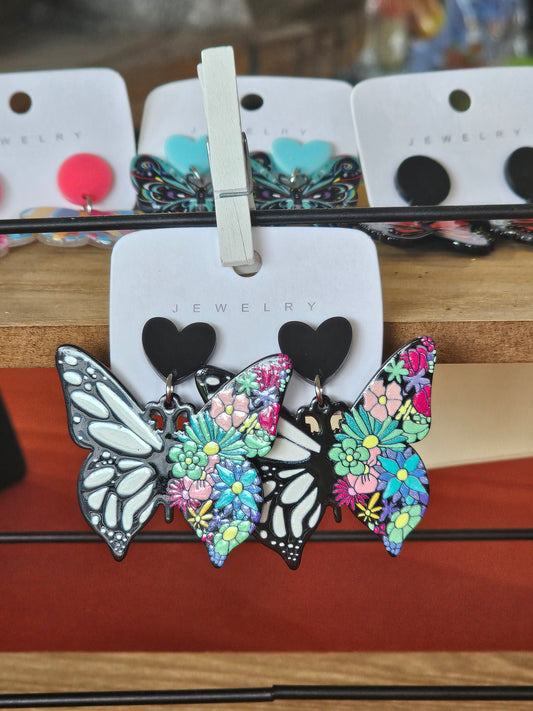 Floral Butterfly Earrings