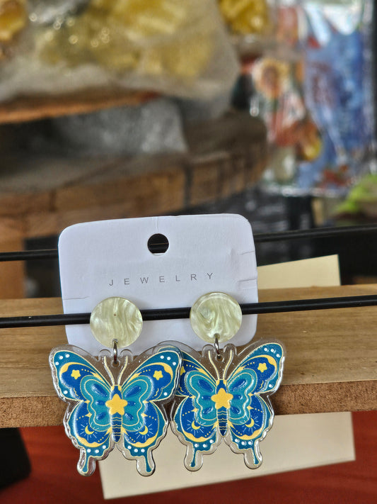 Starry Night Butterfly Earrings