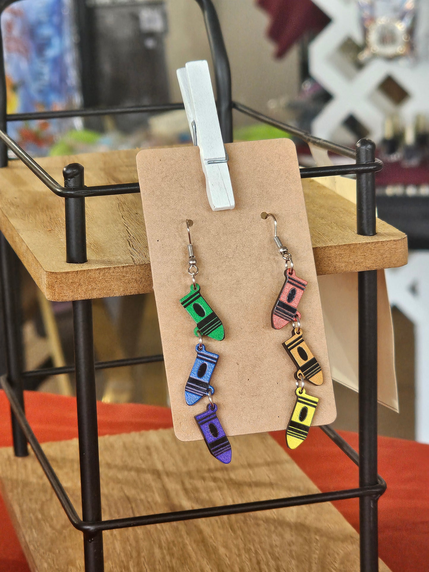 Stacked Crayon Dangle Earrings