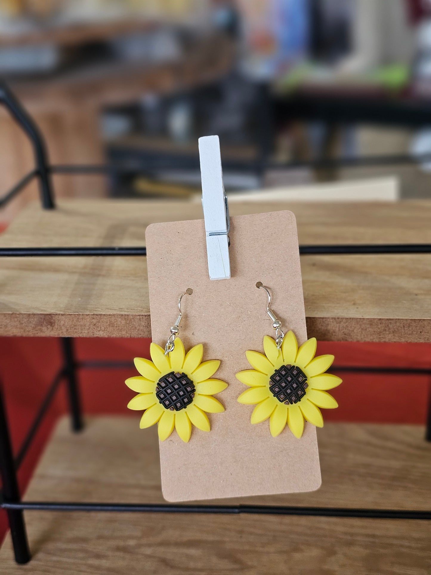 Sunflower Clay Earrings