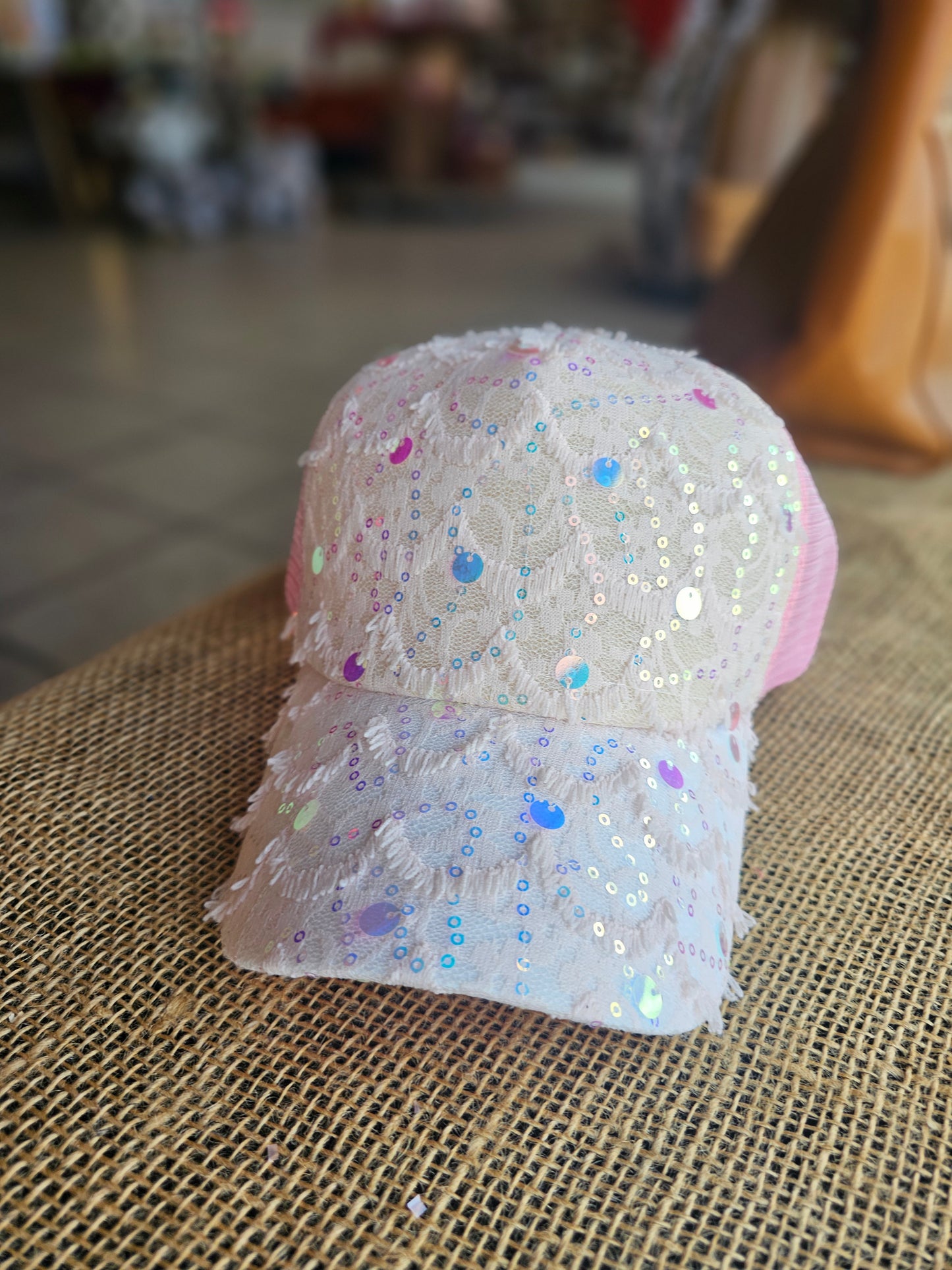 Sequin Trucker Hat