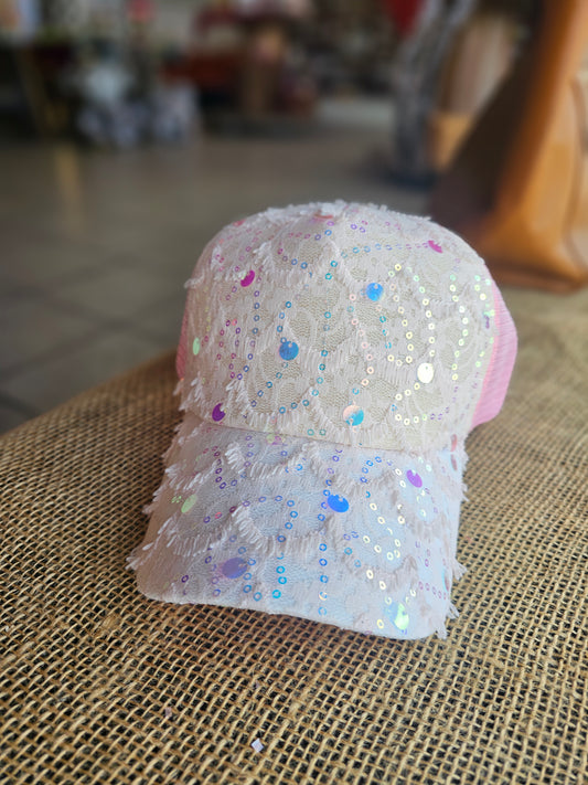 Sequin Trucker Hat