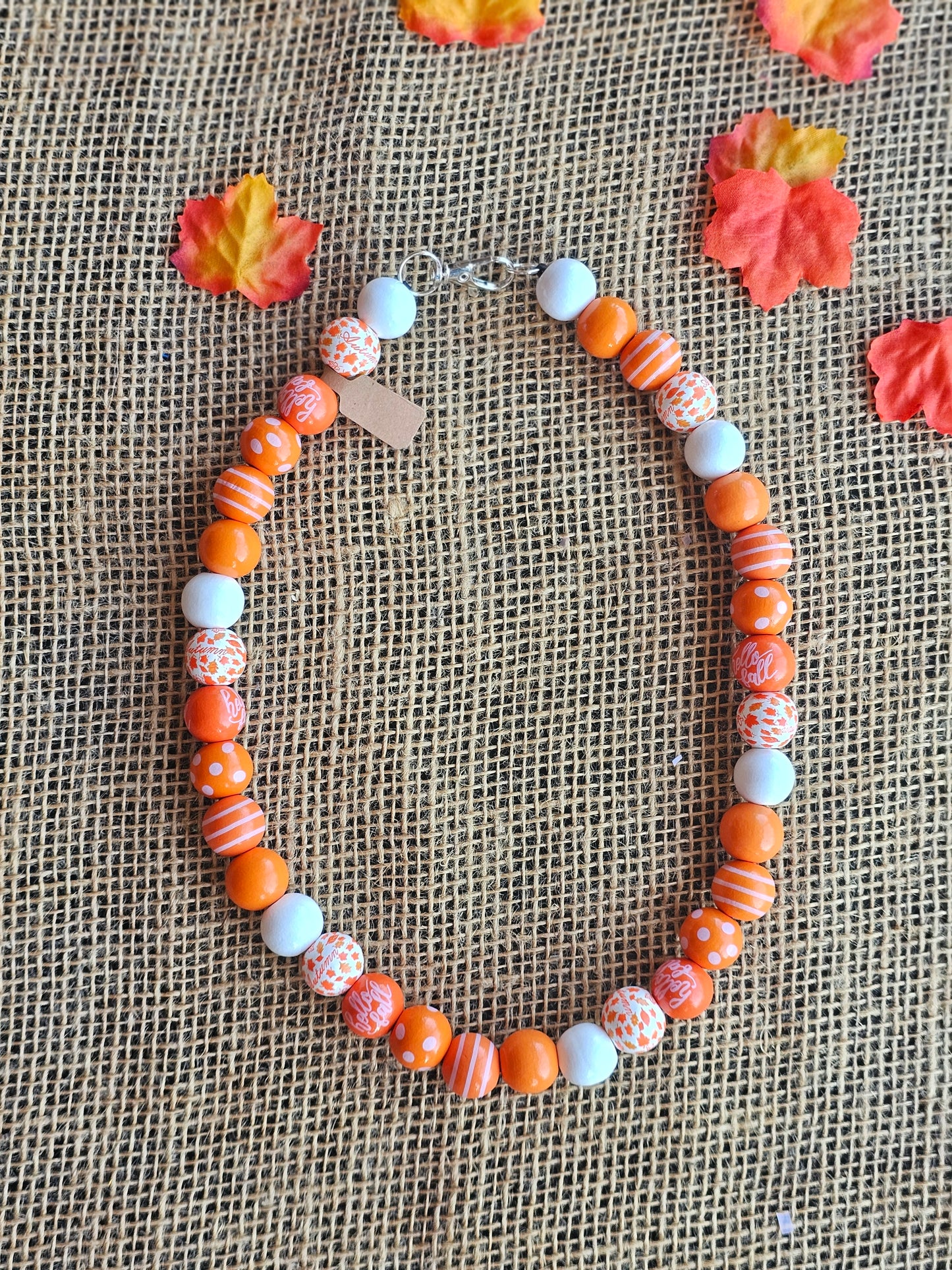 Hello Fall Beaded Bubble Necklace