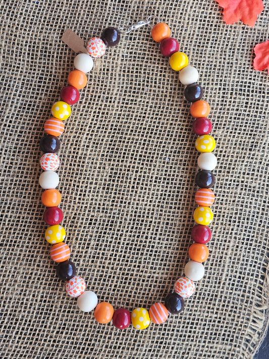 Fall Tones Beaded Bubble Necklace