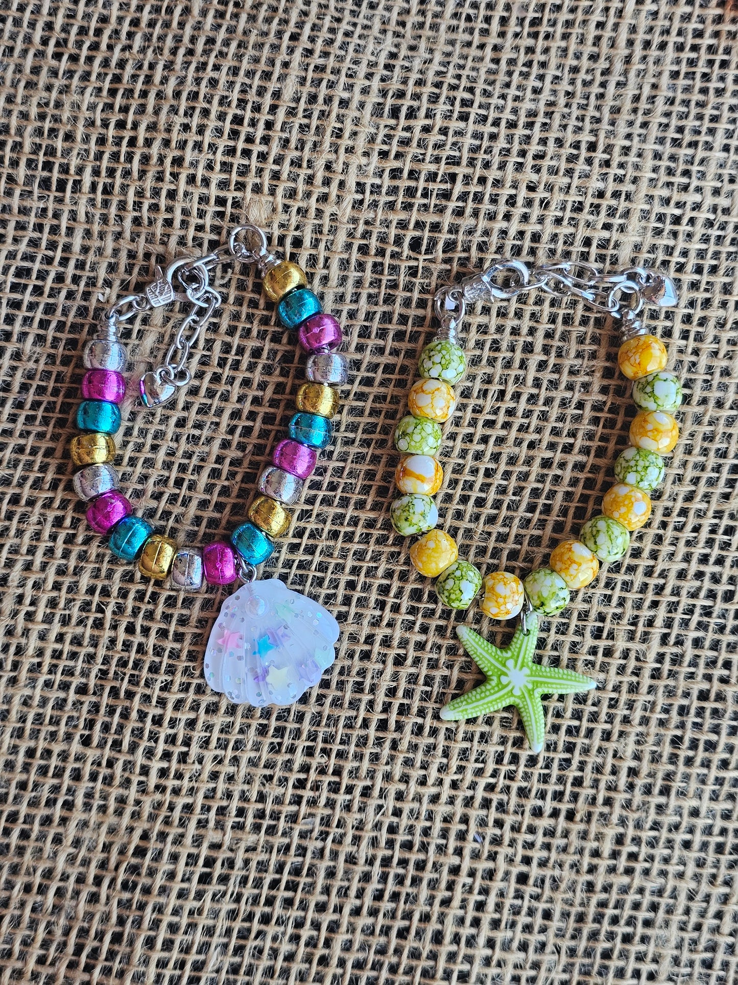 Watercolor Beachy Beaded Bracelet