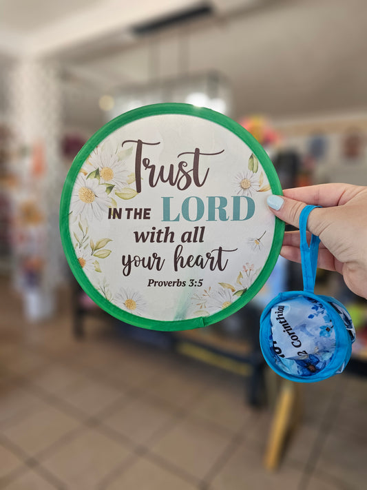 Trust in the Lord with all Your Heart Proverbs 3:5 Collapsible Fan