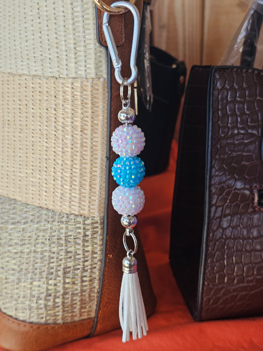Blue & White Crystal Bag Charm