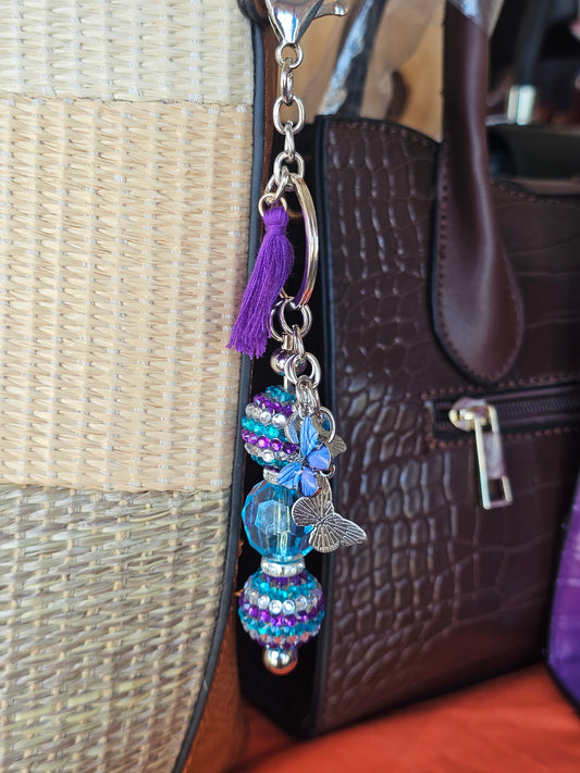 Purple Butterfly Bag Charm