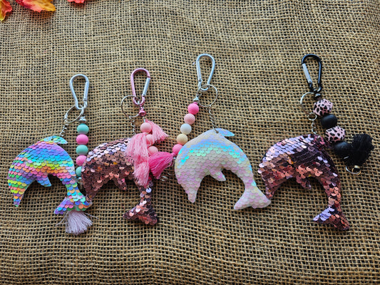 Sequin Dolphin Bag Charm