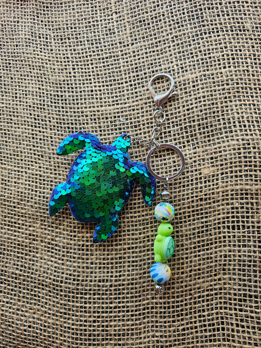 Sequin Sea Turtle Bag Charm