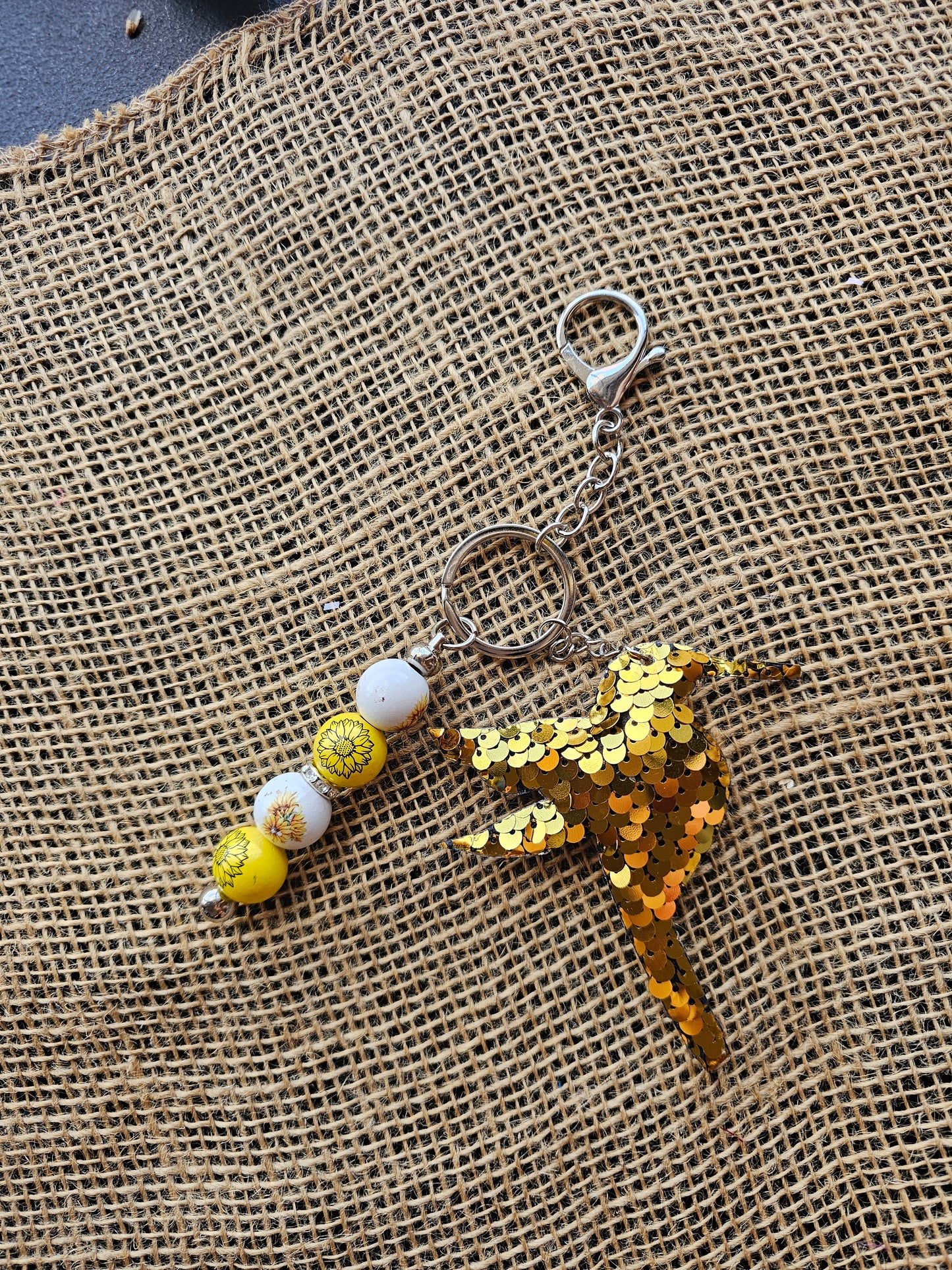 Sequin Hummingbird Bag Charm