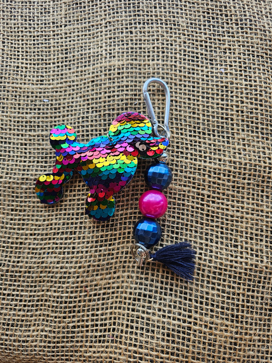 Sequin Poodle Bag Charm