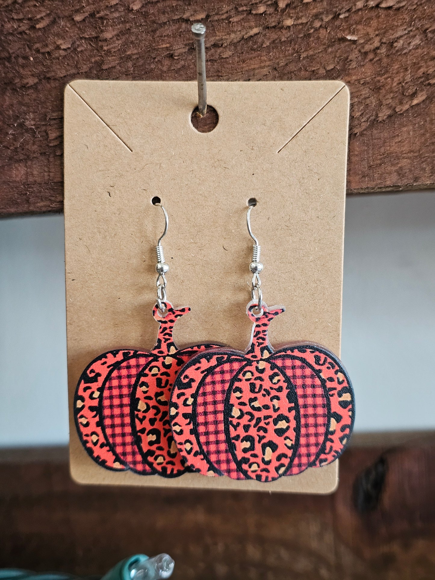 Leopard Pumpkin Earrings
