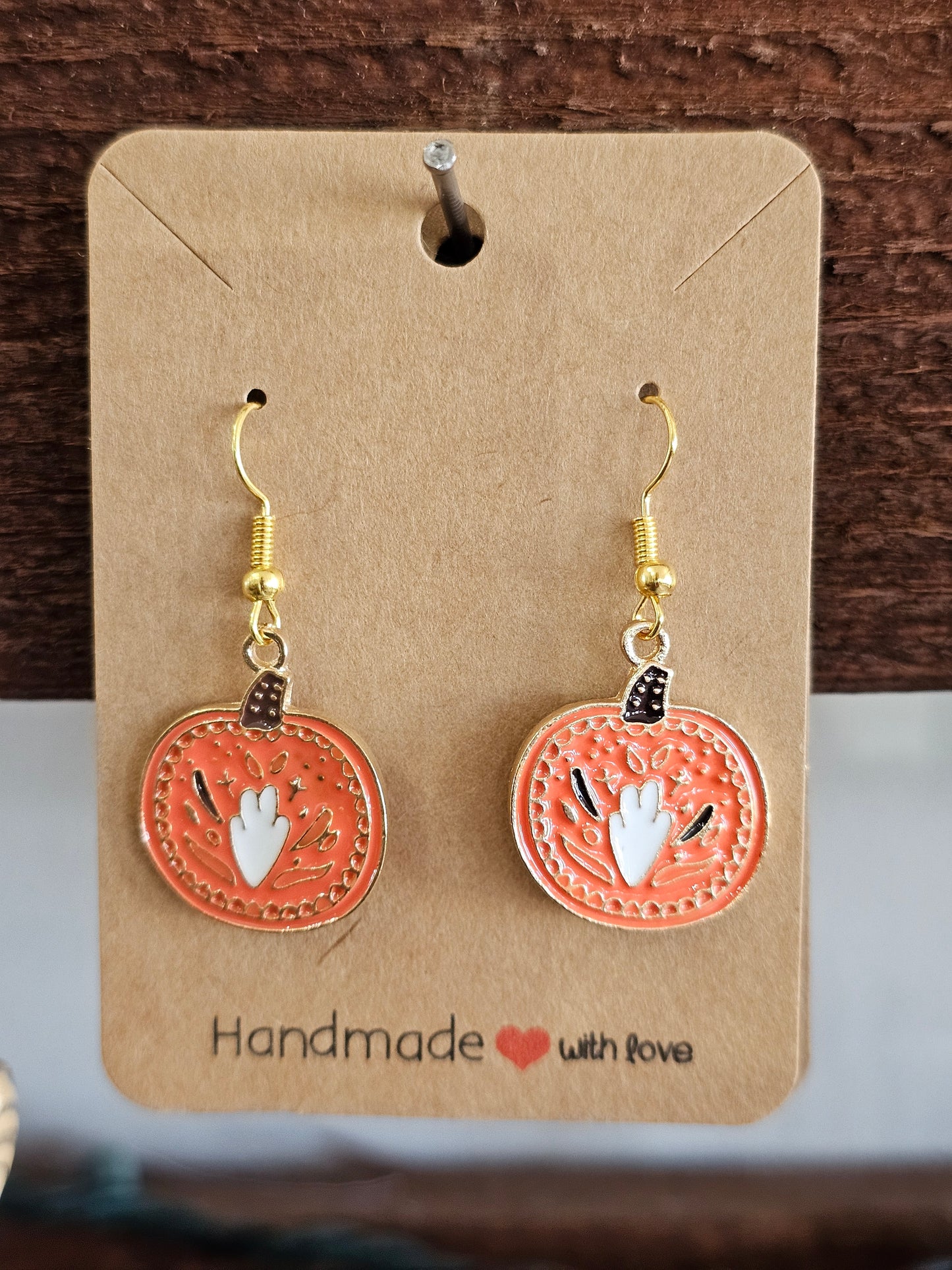 Embossed Pumpkin Earrings