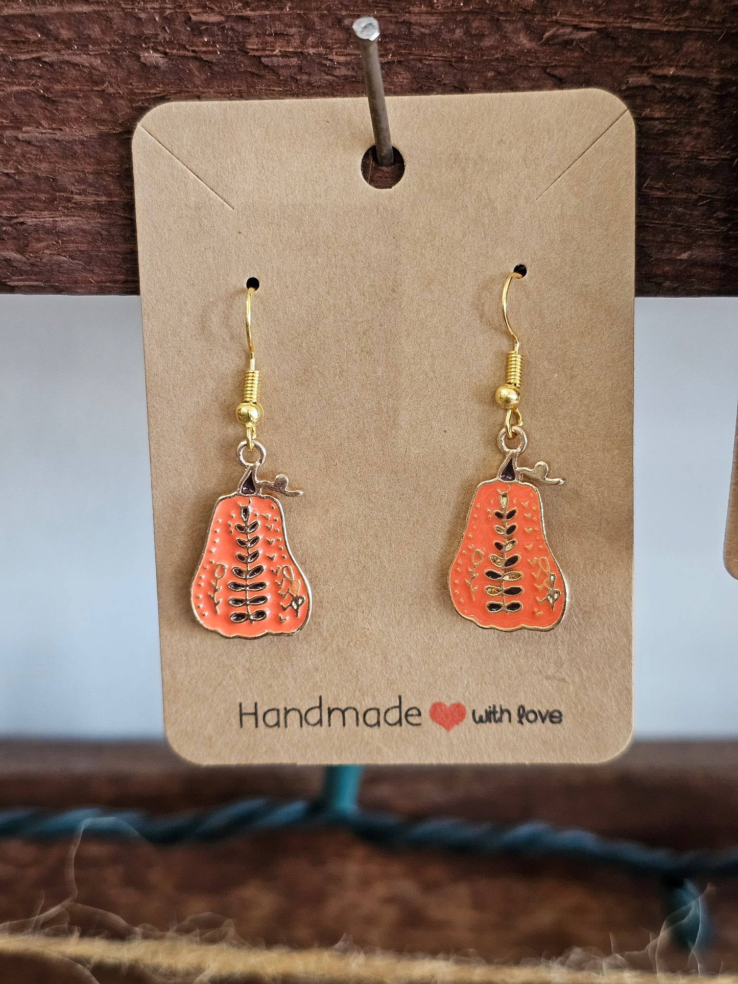 Embossed Pumpkin Earrings