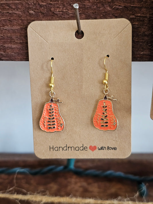 Embossed Pumpkin Earrings