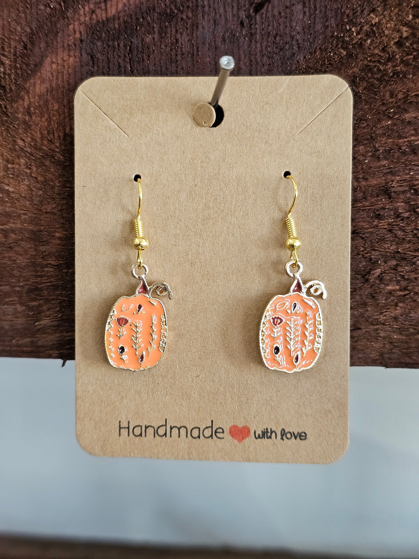 Embossed Pumpkin Earrings